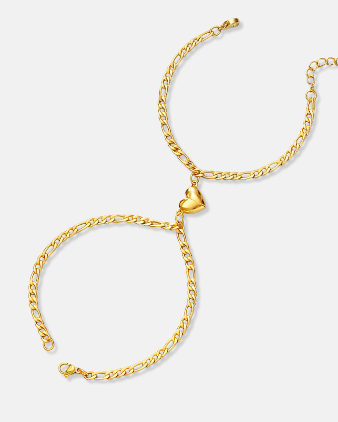 Magnetic Heart Cuban Chain Bracelet | Gold 1