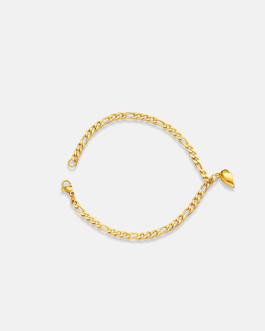 Magnetic Heart Cuban Chain Bracelet | Gold 3