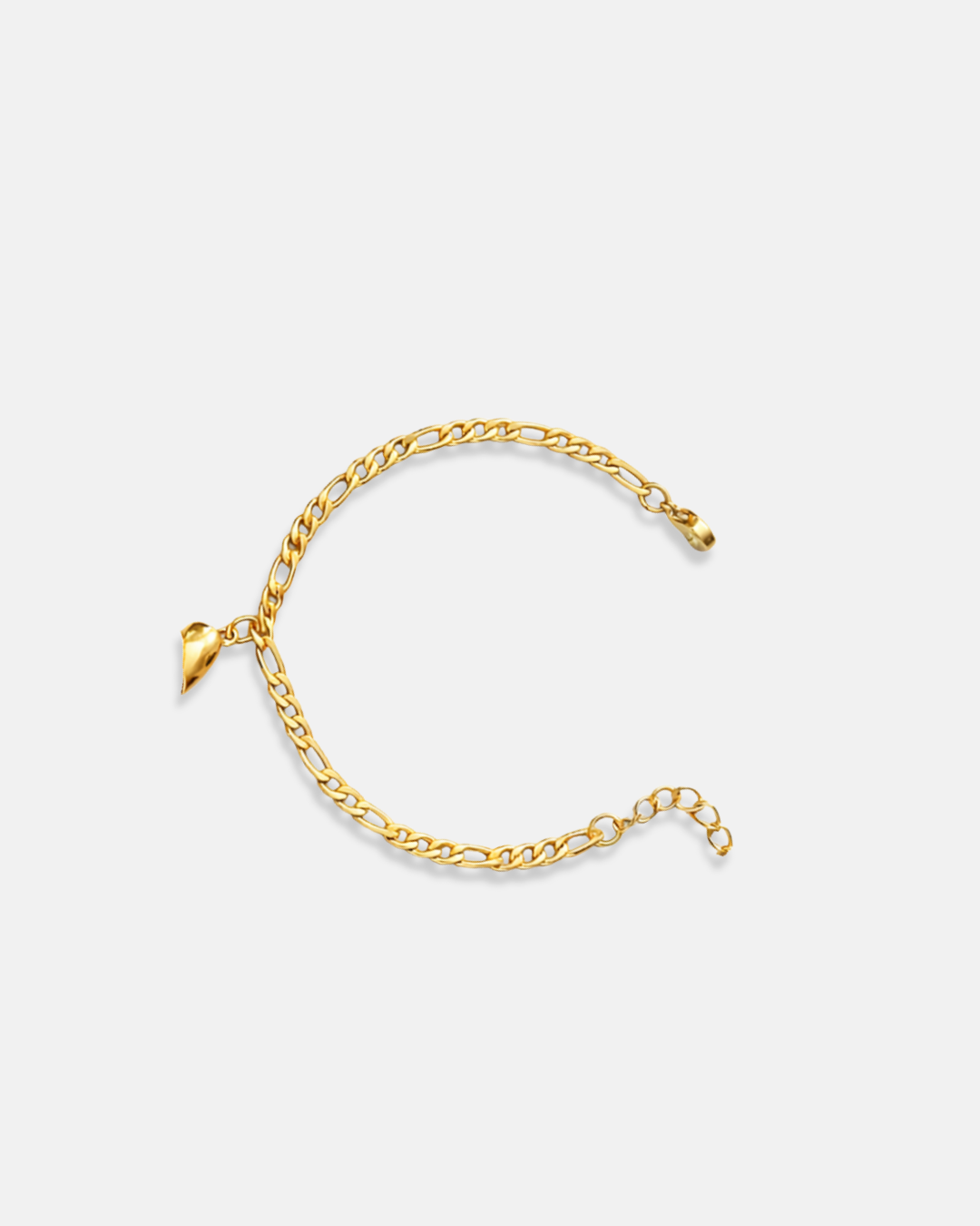 Magnetic Heart Cuban Chain Bracelet | Gold 4