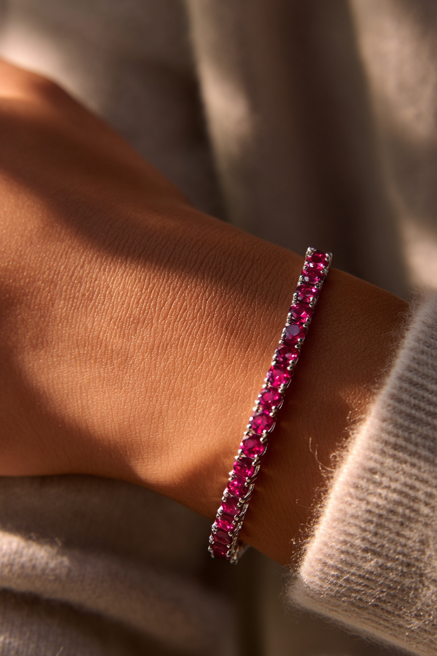 Mar Rosa Bracelet | Deep Rose Silver 5