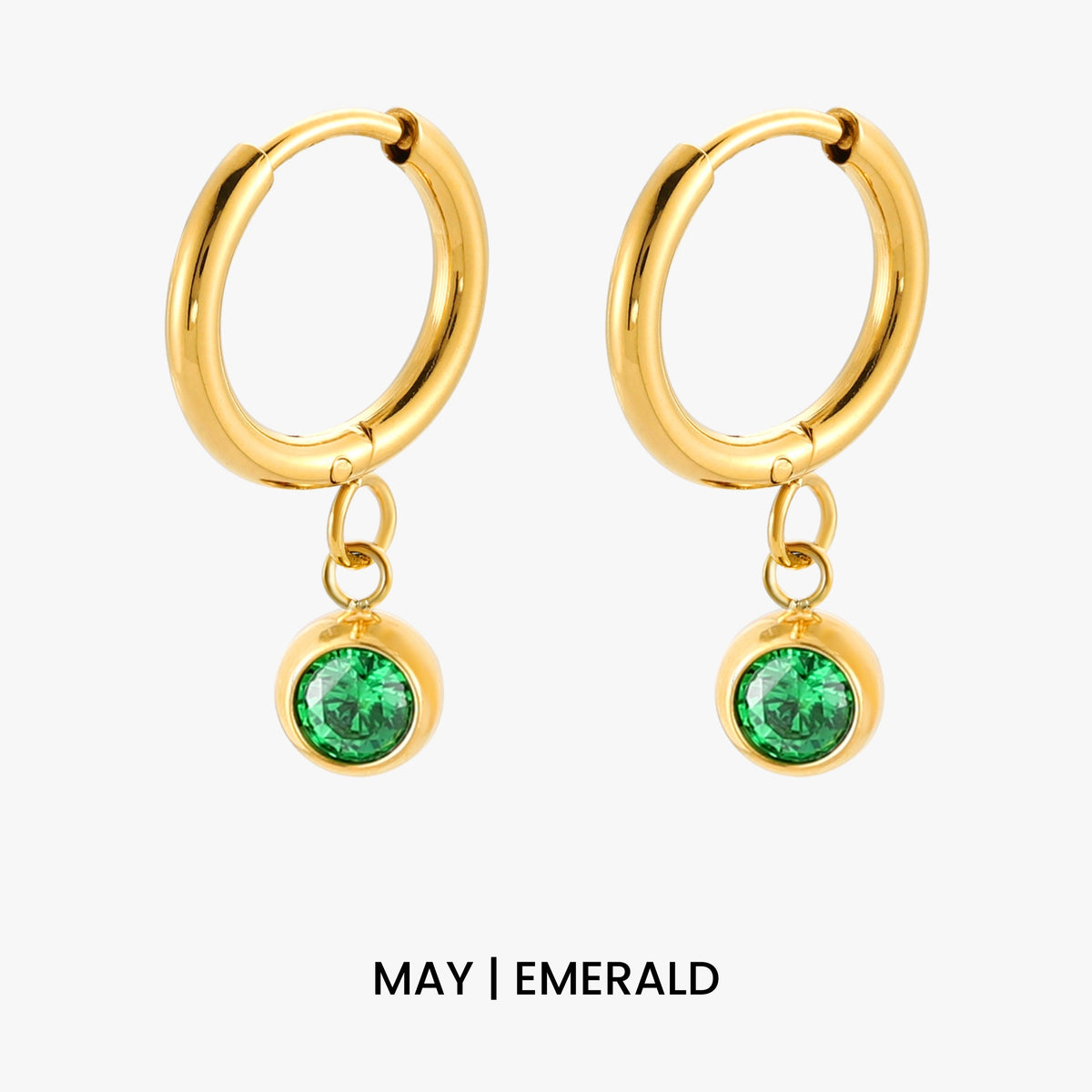 Birthstone Charm Hoops 14