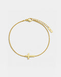 Minimal Cross Bracelet | Gold 1