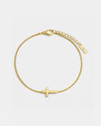 Minimal Cross Bracelet | Gold 1