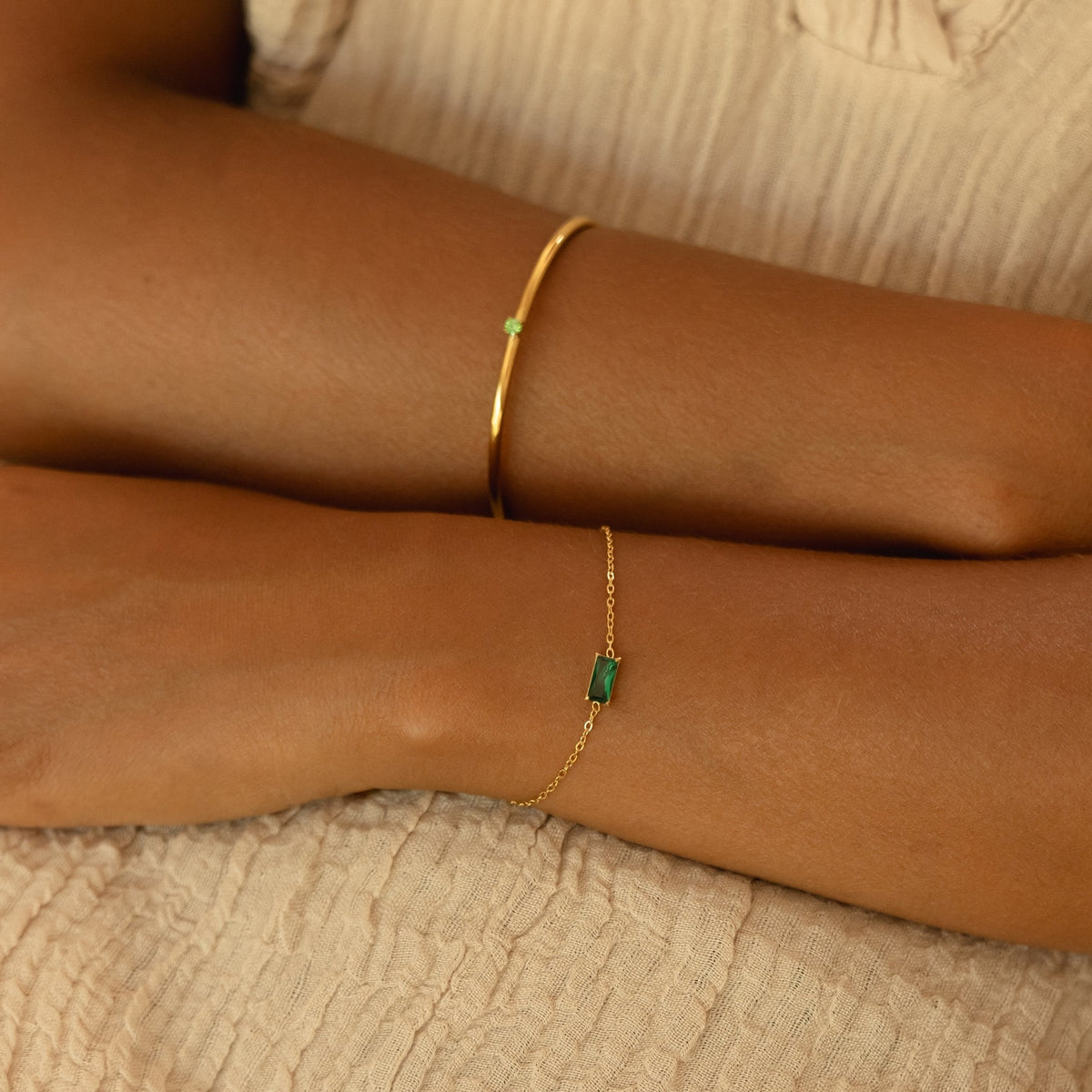 Thin Emerald Cuff 5