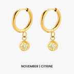 Birthstone Charm Hoops 20