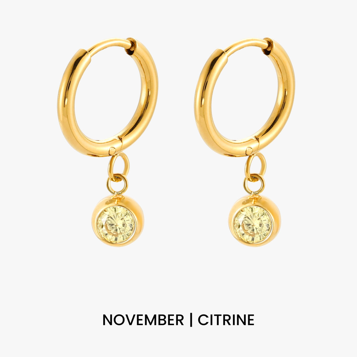 Birthstone Charm Hoops 20