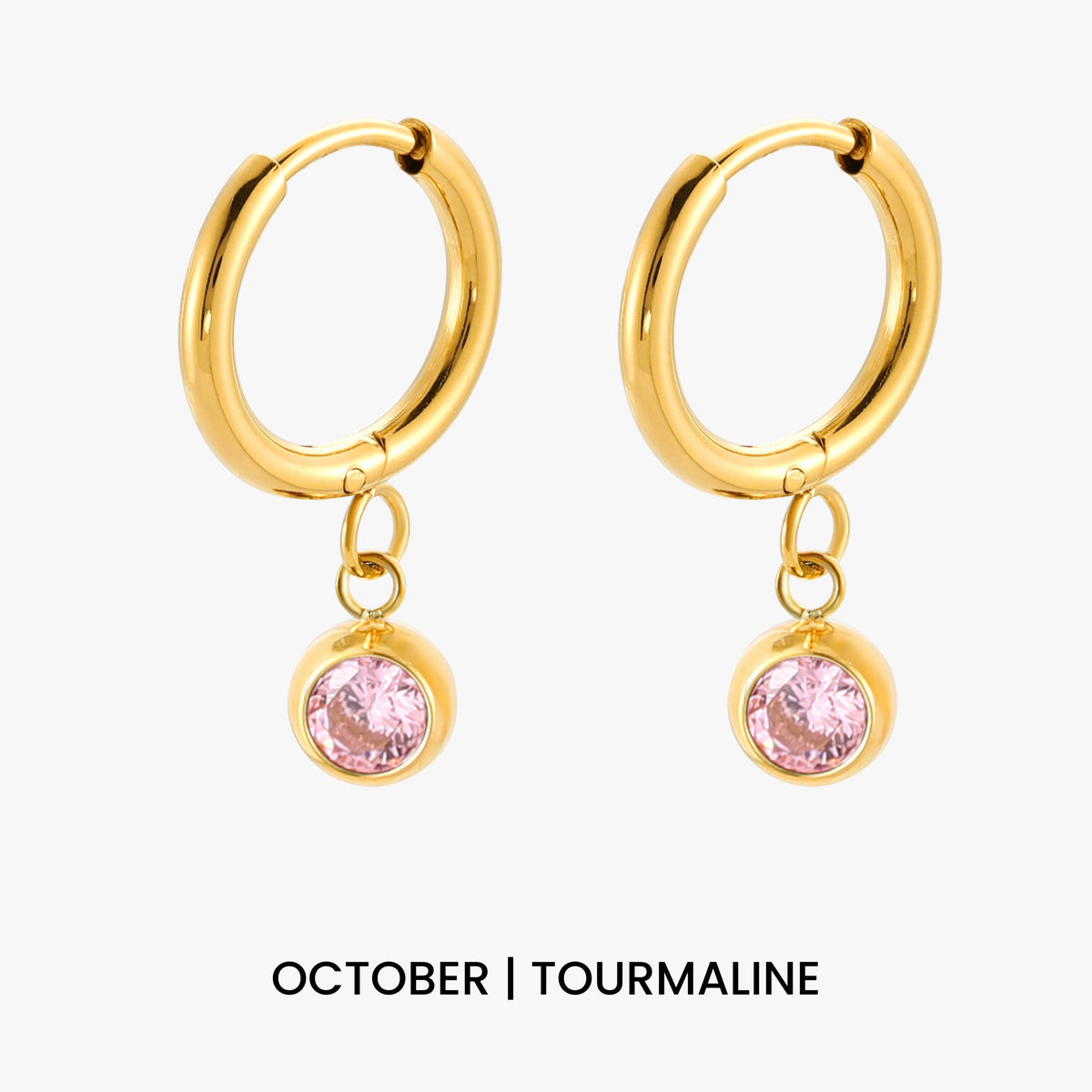 Birthstone Charm Hoops 19