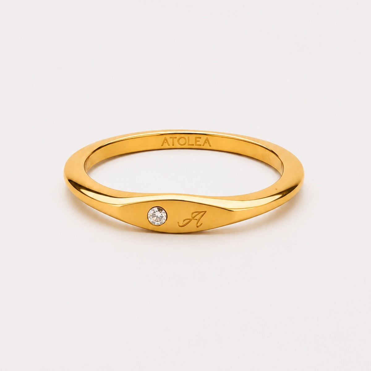 One-Initial Crystal Ring 1