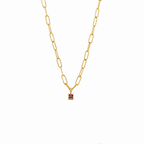 Paperclip Birthstone Necklace 2