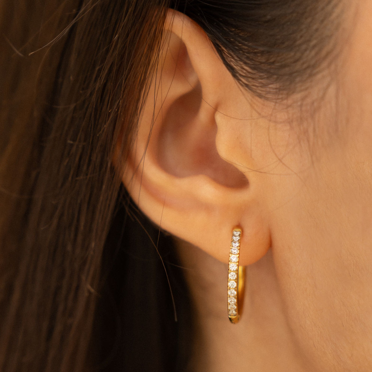 Large Pavé Hoops 3