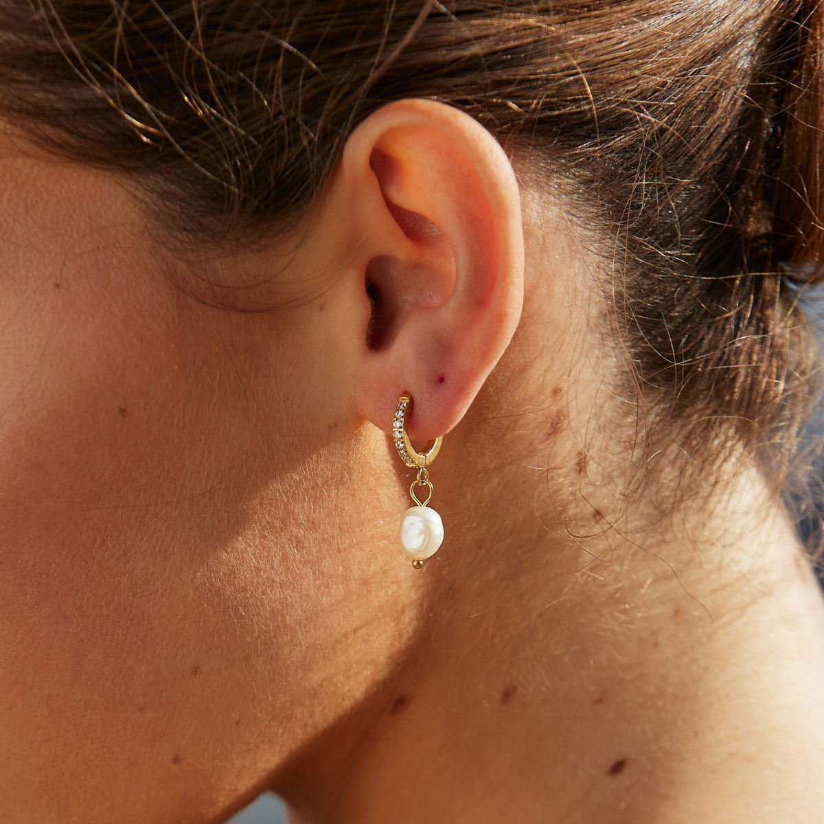 Freshwater Pearl Hoop Earrings 10