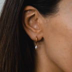 Pearl Huggie Hoops 2