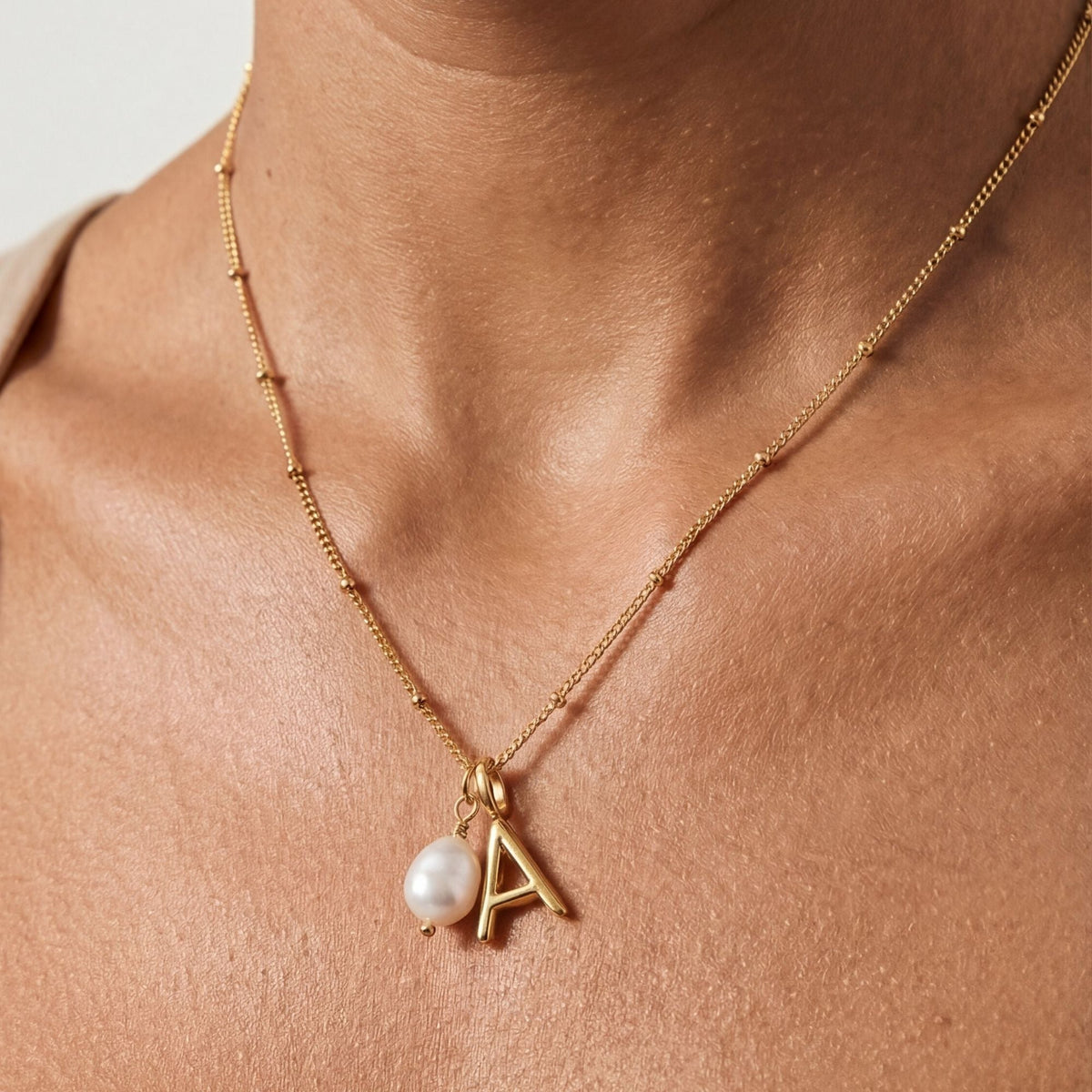 Initial & Pearl Necklace 2