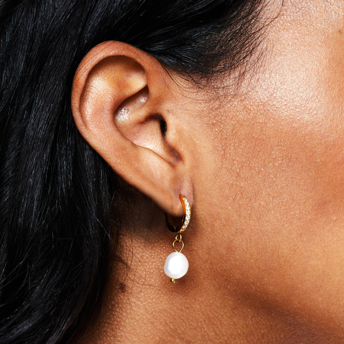 Freshwater Pearl Hoop Earrings 1