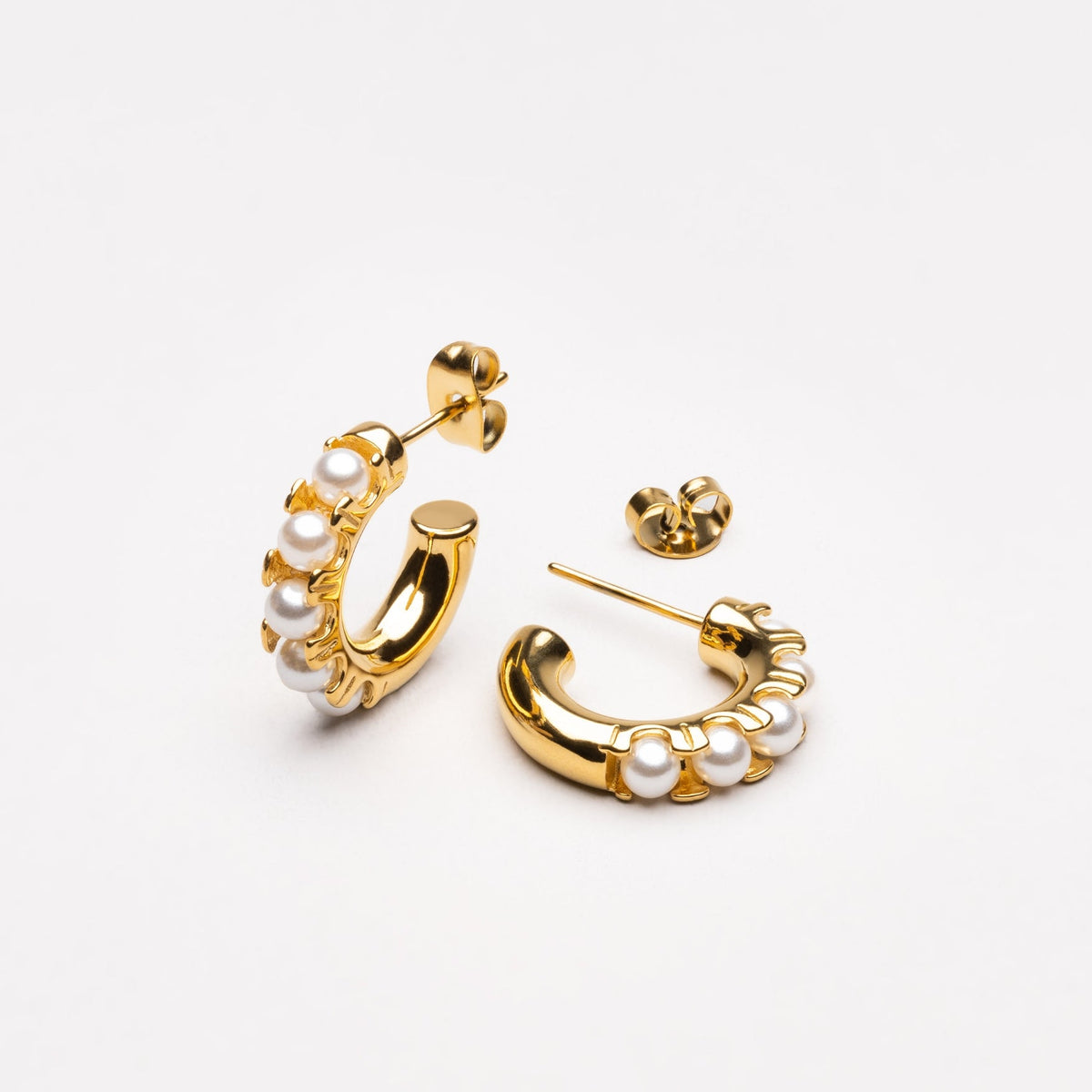 Mini Pearl Huggies Earrings 3