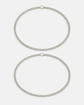Permanent Bracelet Set Silver | Couple Set 1