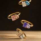 Toi et Moi Birthstone Ring 13