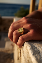 Pureform Compass Ring | PVD Gold 4