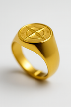 Pureform Compass Ring | PVD Gold 5