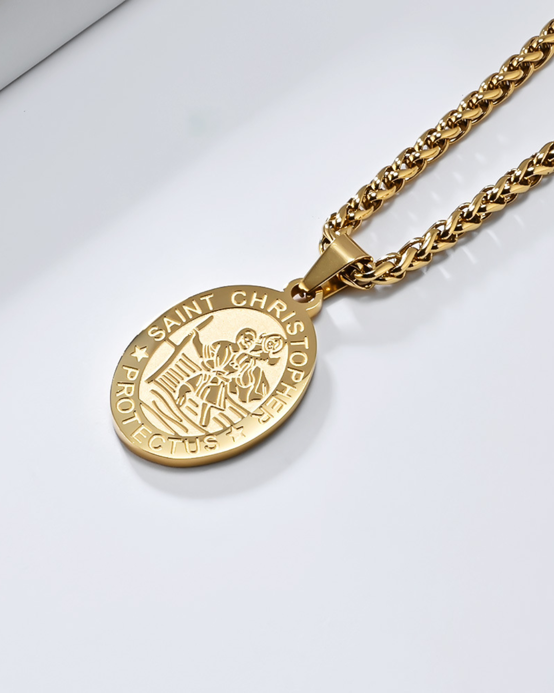Saint Christopher Pendant Necklace I Gold 4