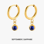 Birthstone Charm Hoops 18