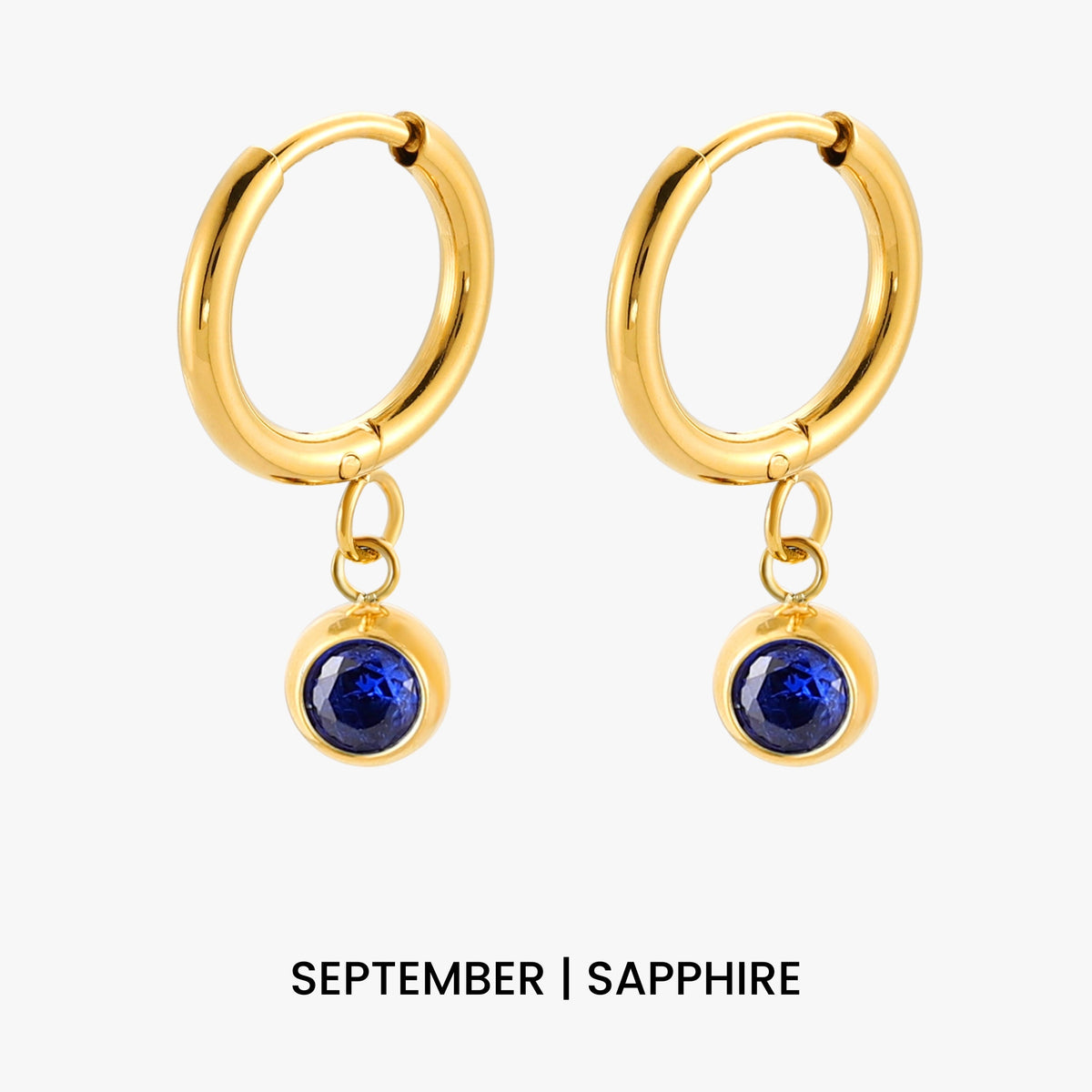 Birthstone Charm Hoops 18