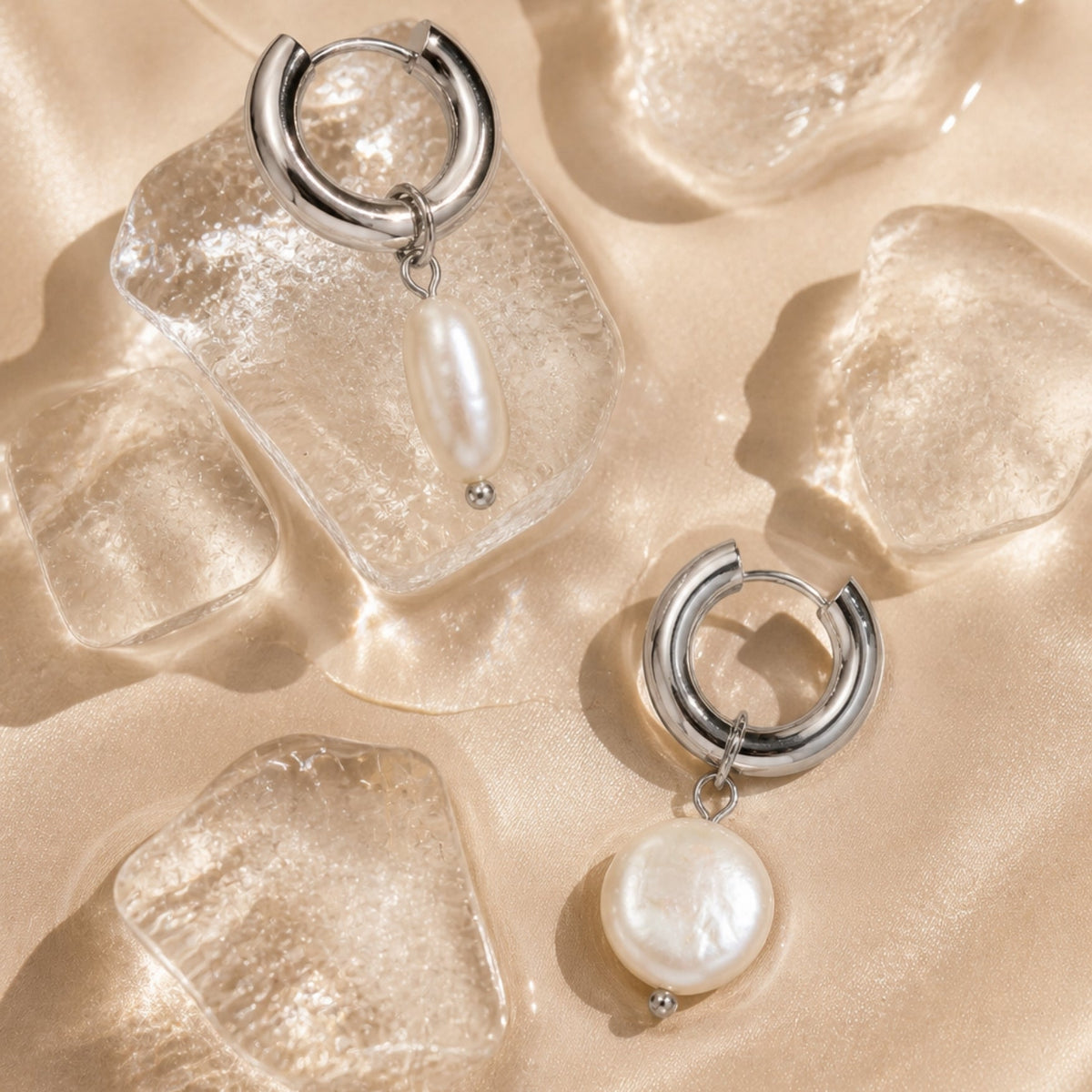 Chunky Pearl Hoops 9