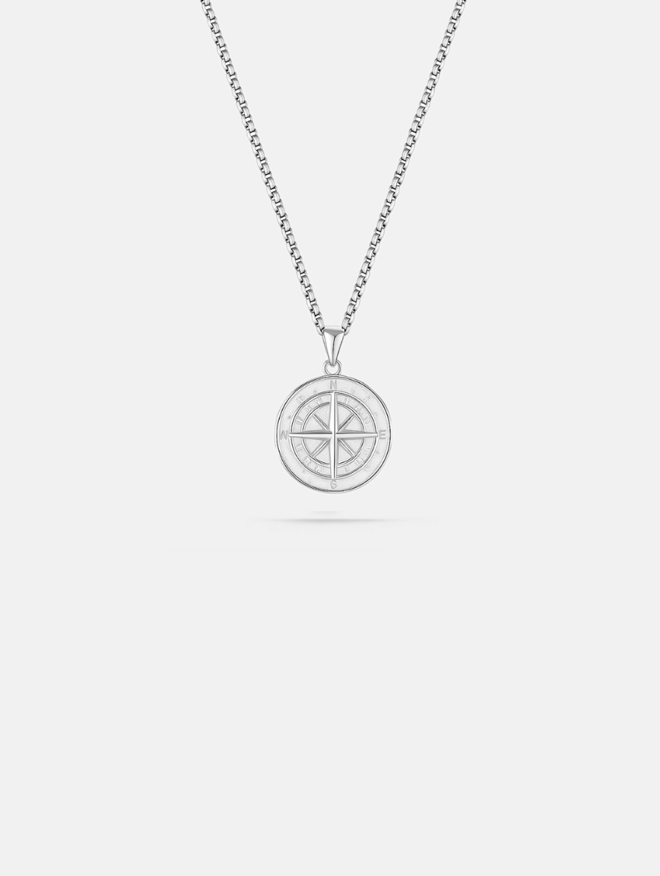 Pureform Compass Necklace | Platinum 1
