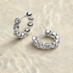 Beaded Diamond Hoops 8