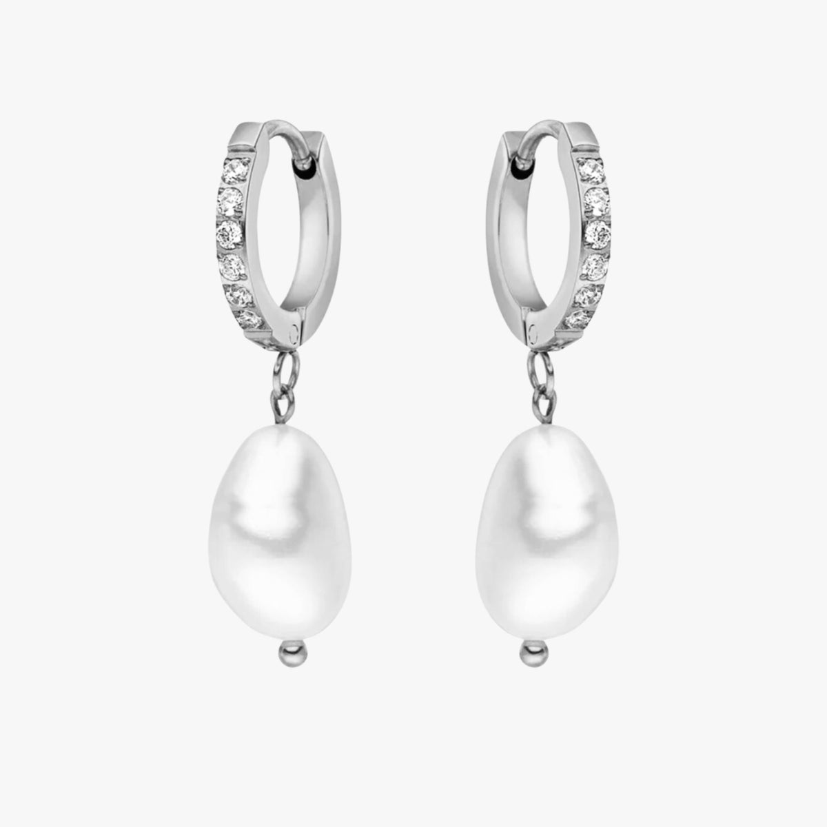 Freshwater Pearl Hoop Earrings 15