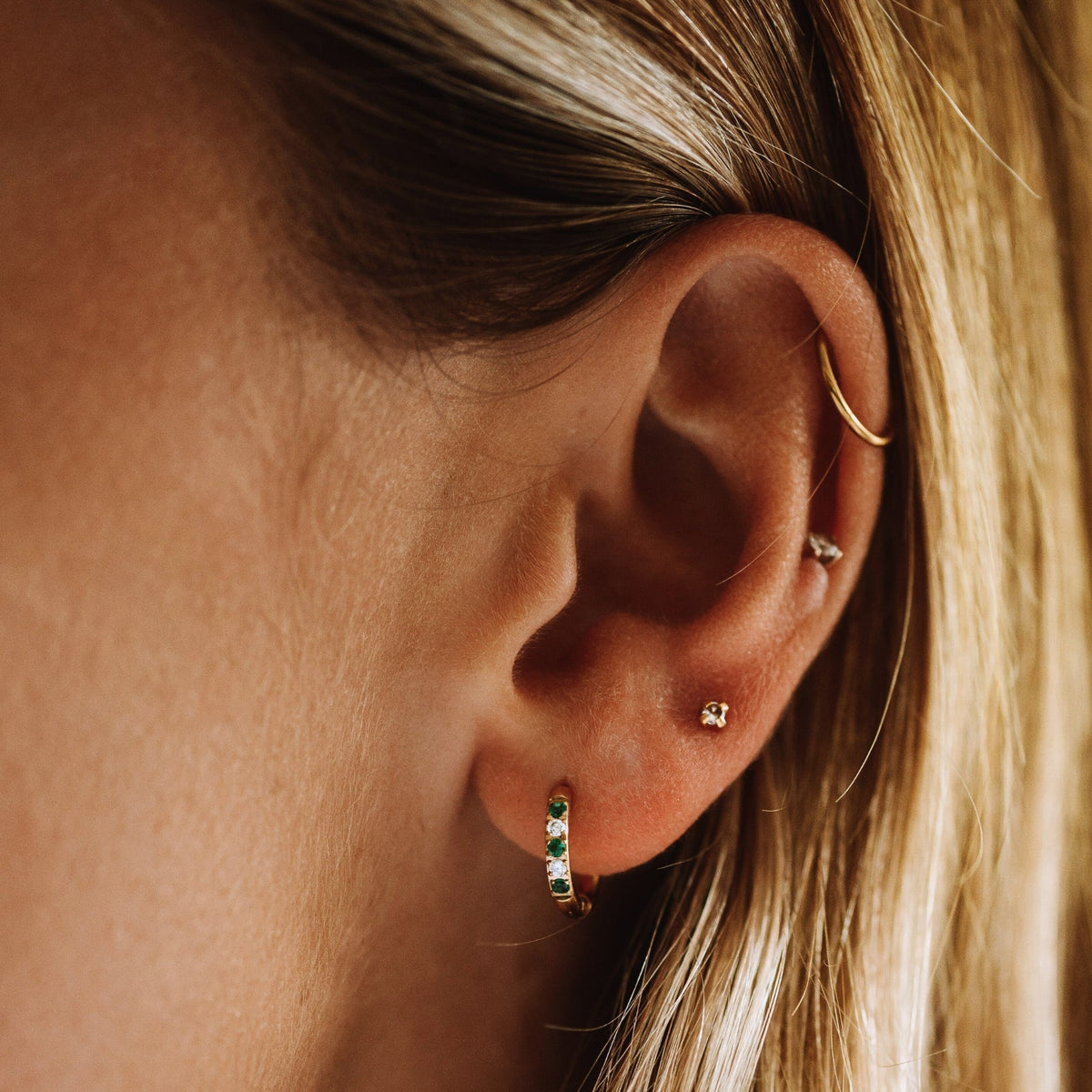 Oasis Green Hoops Earrings 4