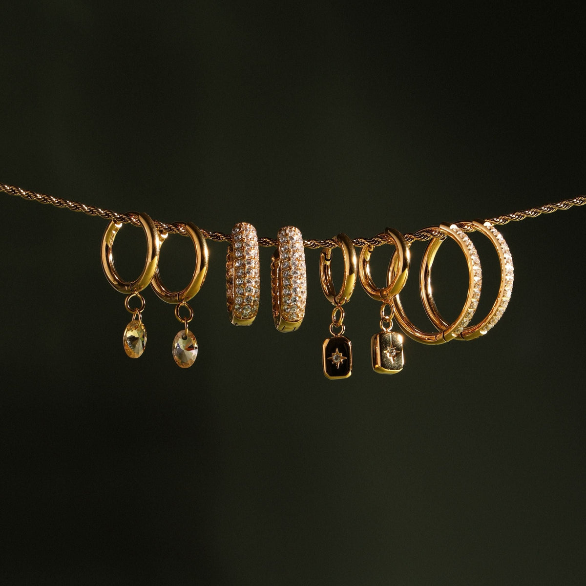 Large Pavé Hoops 7