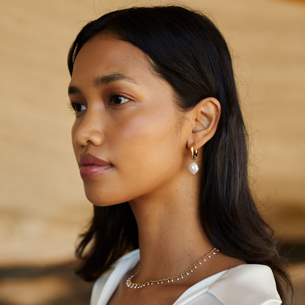 Chunky Pearl Hoops 2
