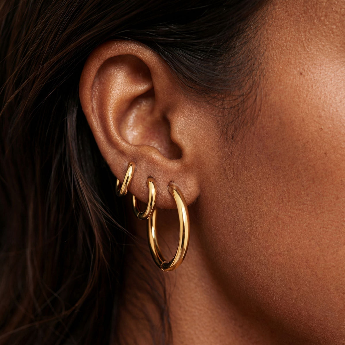 Thick Hoop Earrings 1