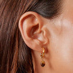 Tiger Eye Hoops Earrings 1