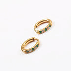 Oasis Green Hoops Earrings 3