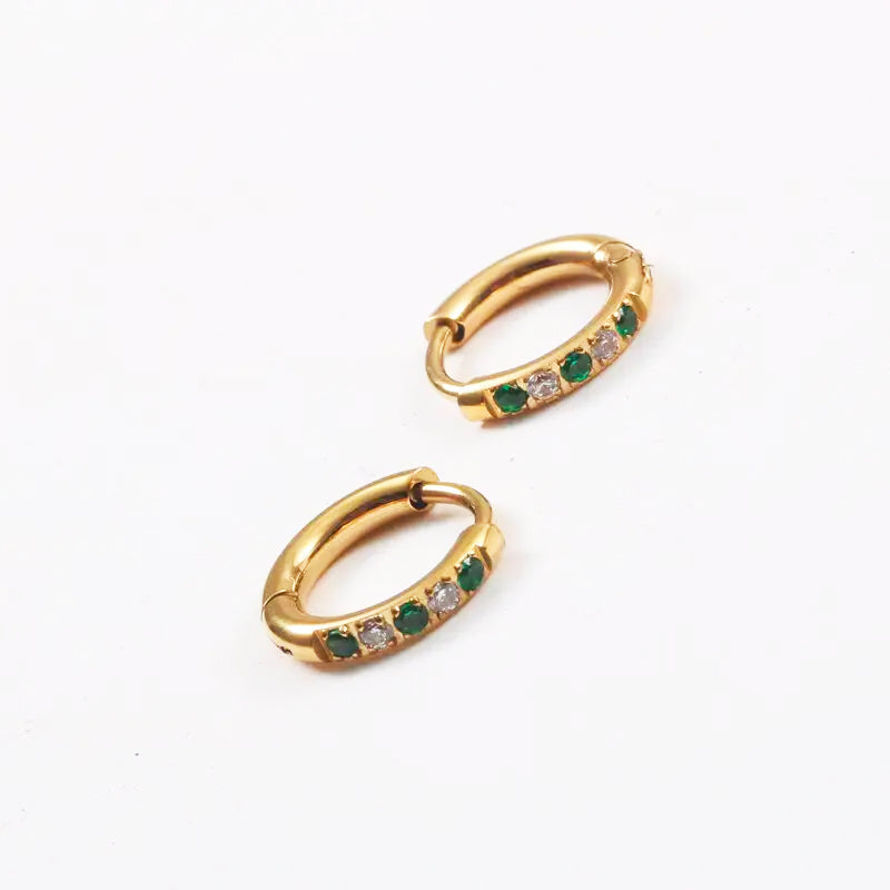 Oasis Green Hoops Earrings 3