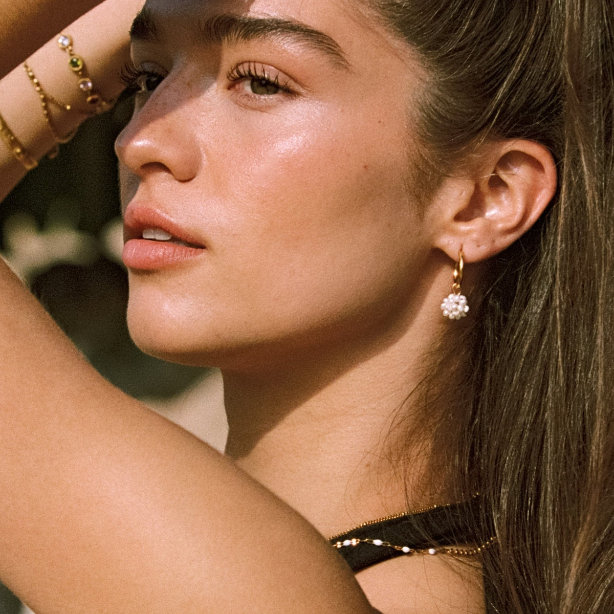 Tiny Pearls Hoops 3