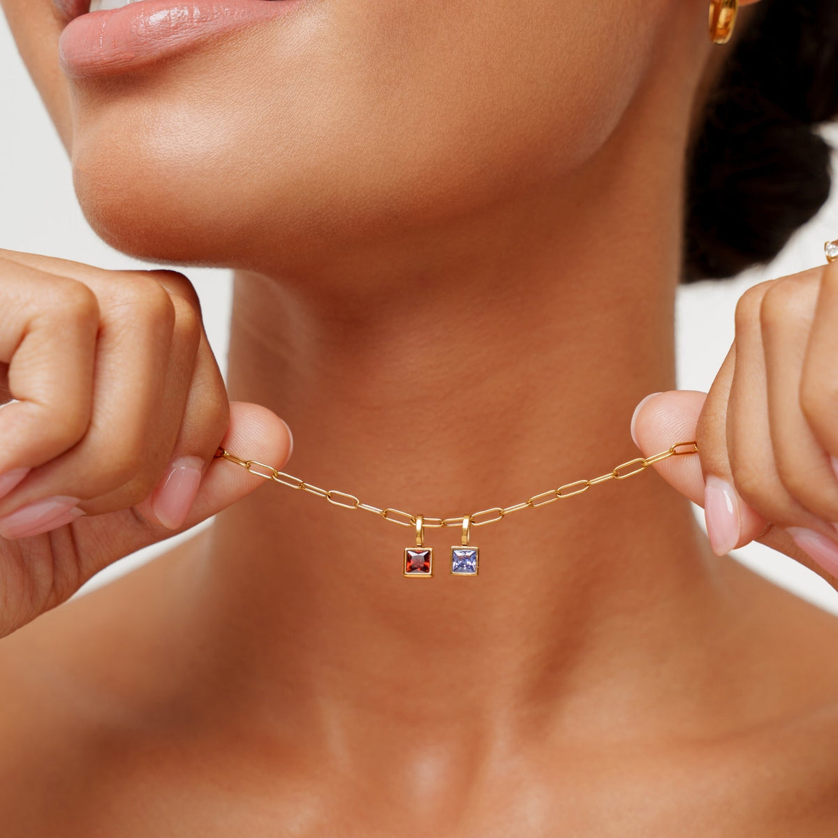 Paperclip Birthstone Necklace 1
