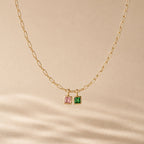 Paperclip Birthstone Necklace 11
