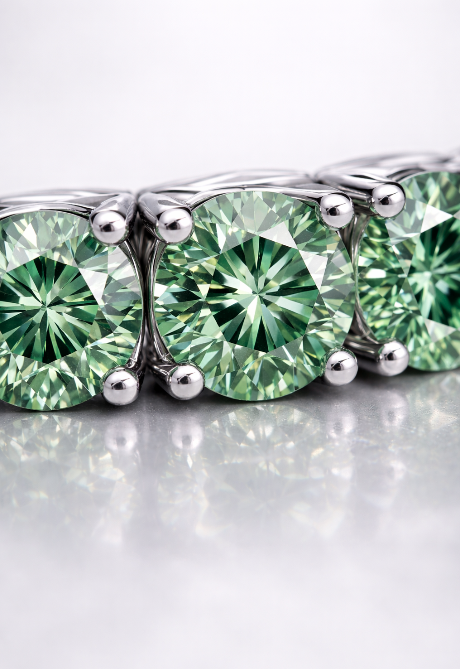 Verdant Éclat Bracelet | Green Moissanite 7