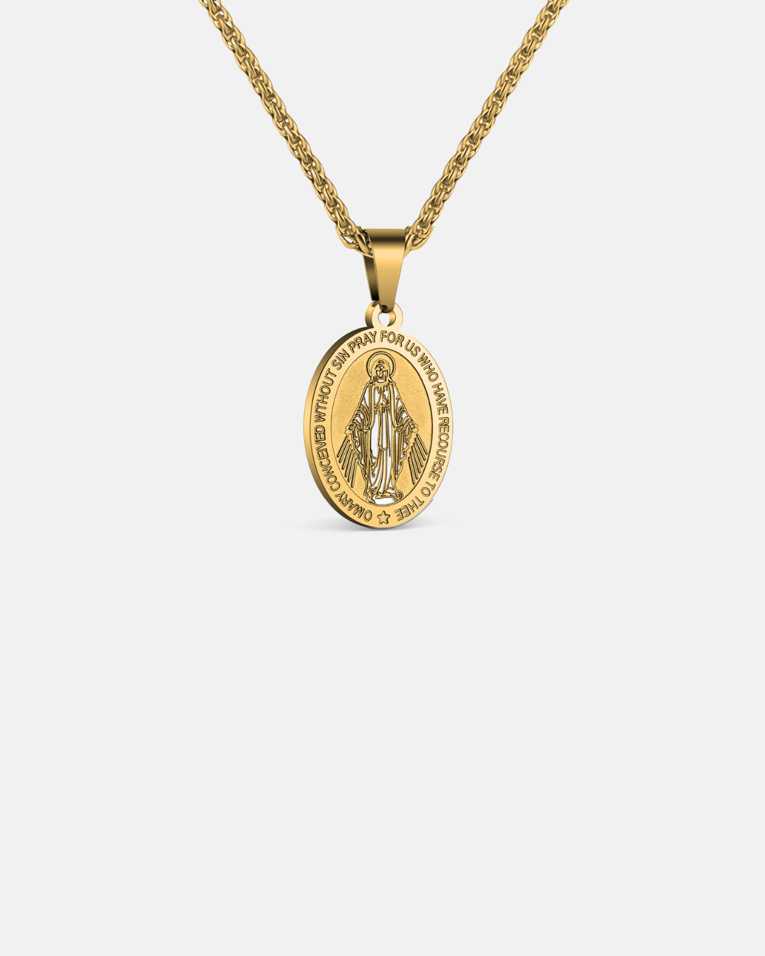 Virgin Maria Pendant Chain | Gold 1