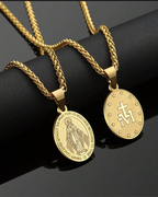 Virgin Maria Pendant Chain | Gold 4