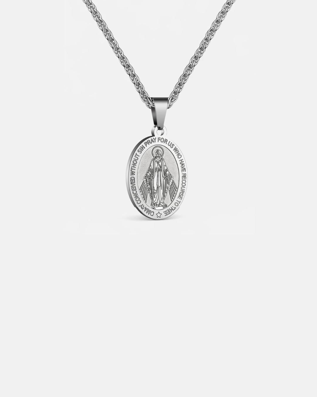 Virgin Maria Pendant Chain | Silver 1