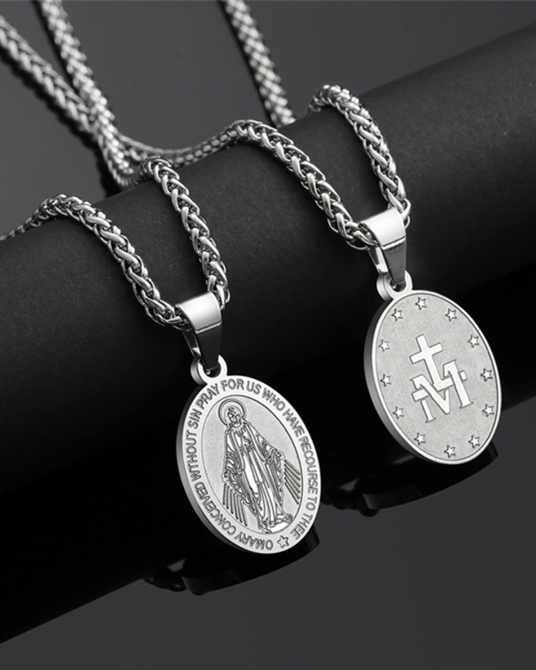 Virgin Maria Pendant Chain | Silver 4