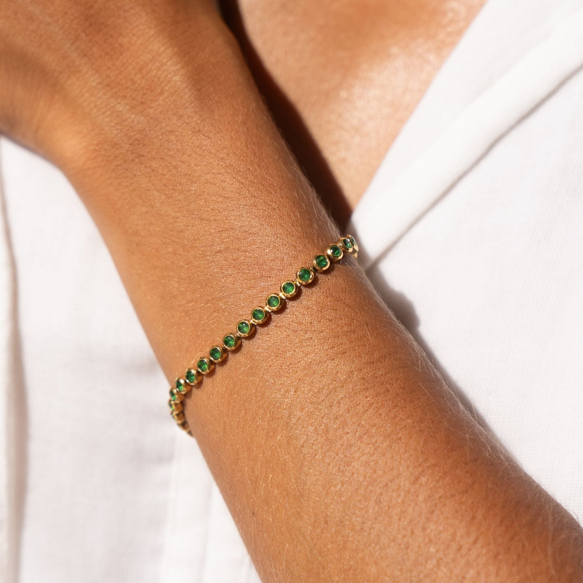 Green Tennis Bracelet 1