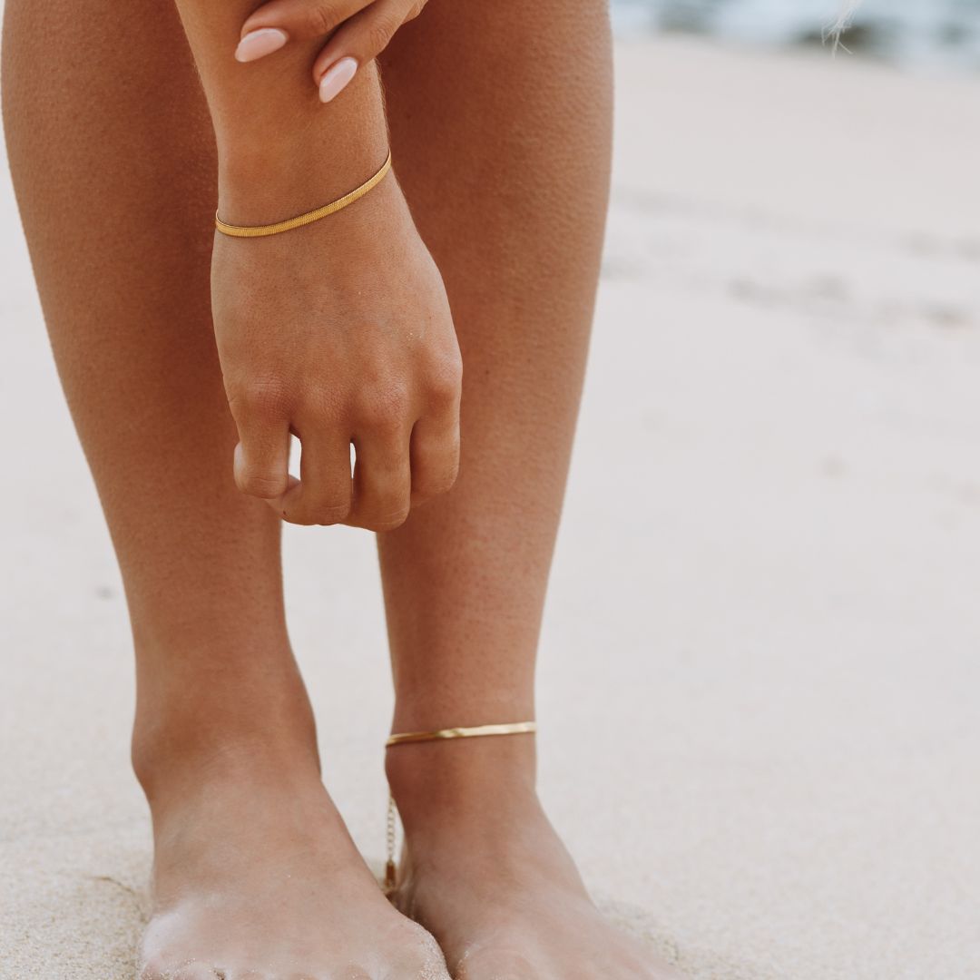 "Kauai" Herringbone Anklet 2