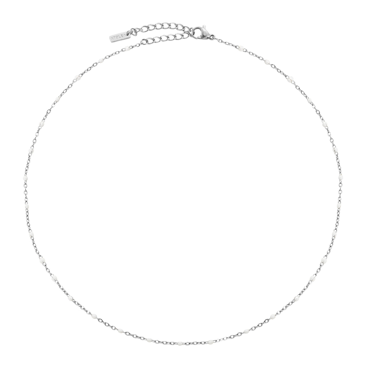 White Beaded Choker 18