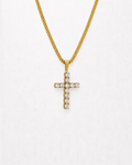 Zirconia Cross Necklace | Gold 1